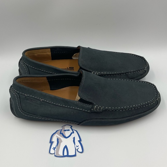 Clarks Other - Clarks Collection Soft Cushion with Ortholite Blue Slip-On Men’s Sz 9.5